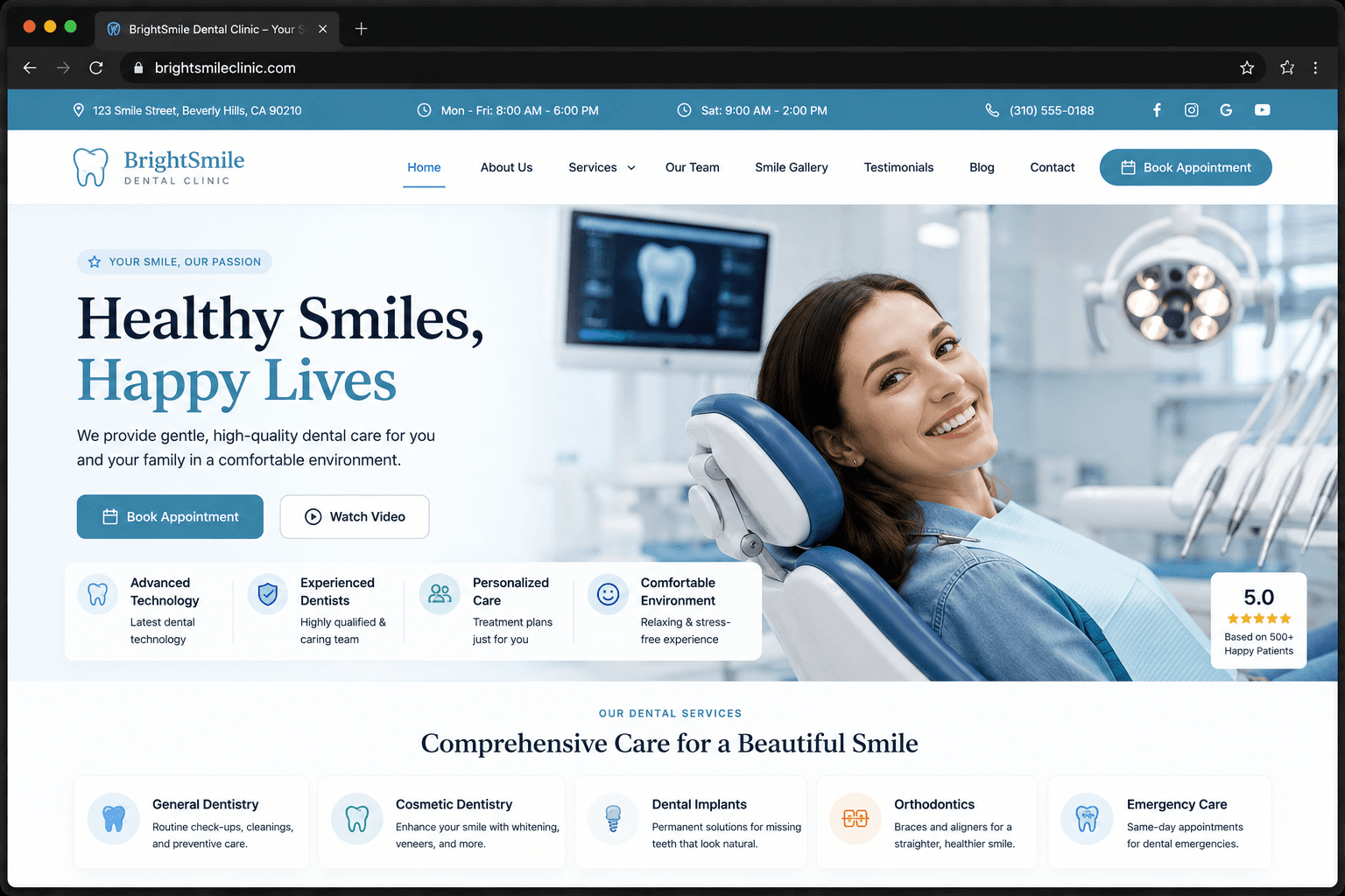 BrightSmile Dental website