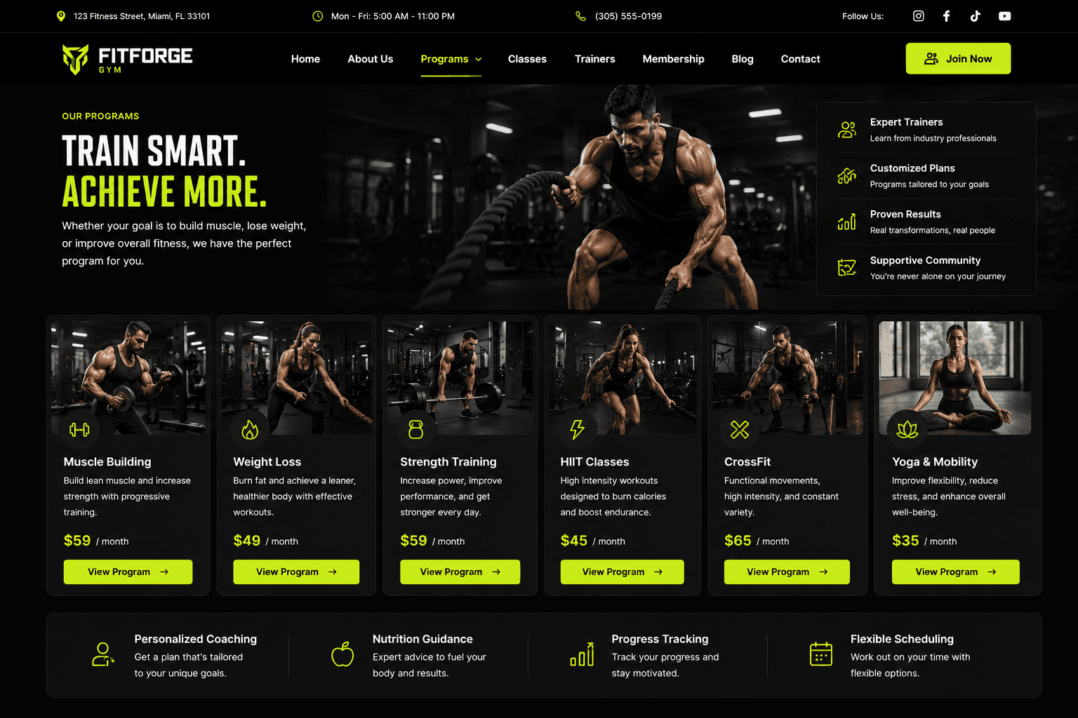 FitForge Gym website