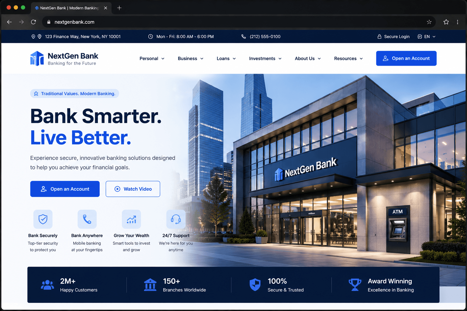 NextGen Bank website